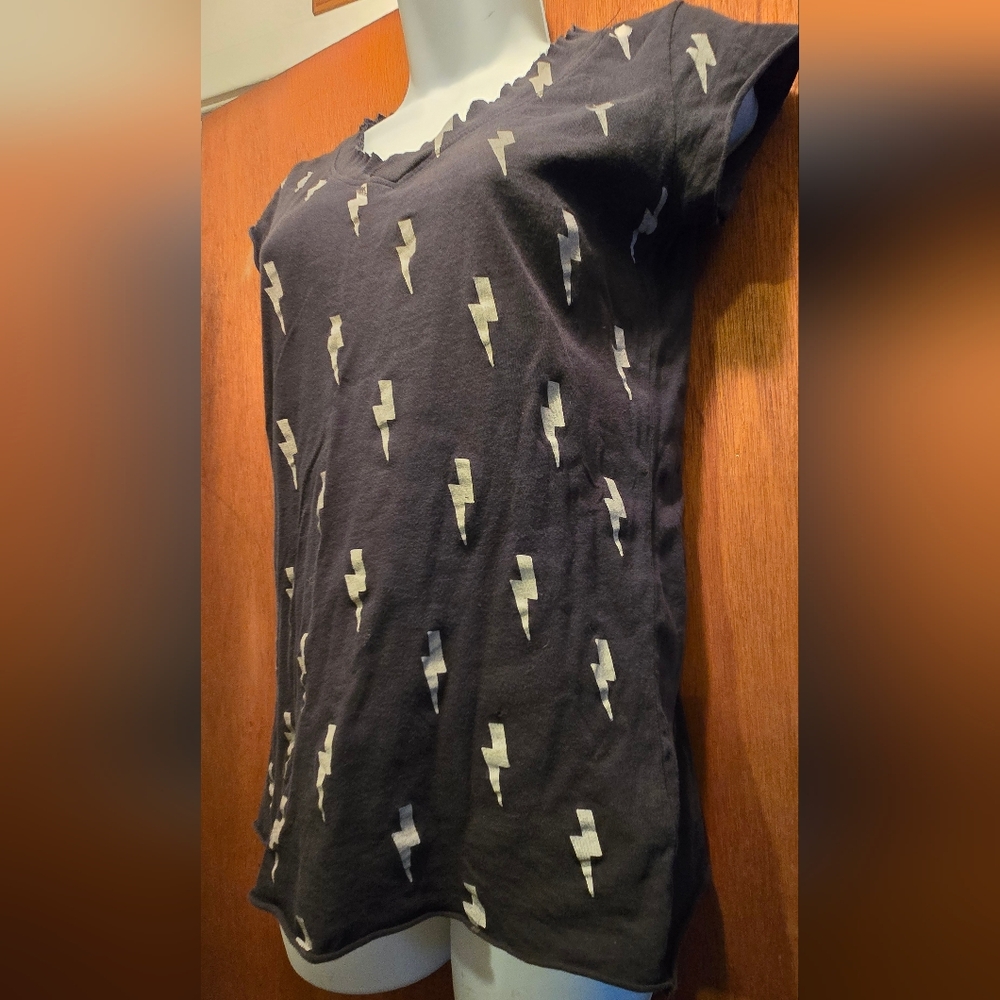 Heritage 1981 Black Lightning Bolt Tee SzM - Picture 4 of 8